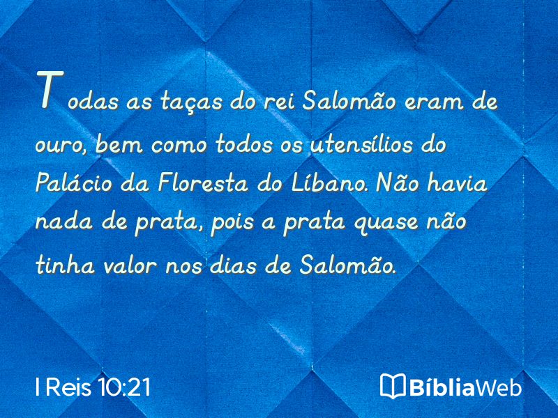 I Reis 10:21 em imagem para compartilhar