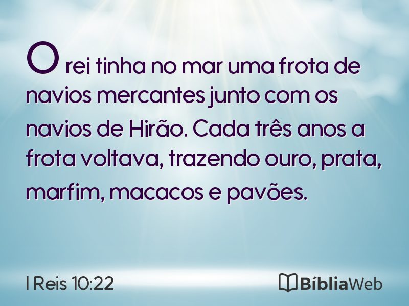 I Reis 10:22 em imagem para compartilhar