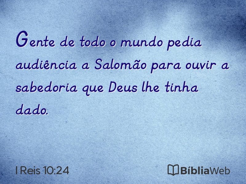I Reis 10:24 em imagem para compartilhar