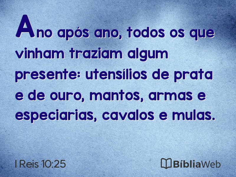 I Reis 10:25 em imagem para compartilhar