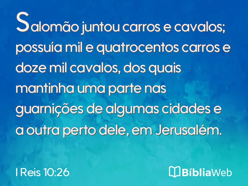 I Reis 10:26 em imagem para compartilhar