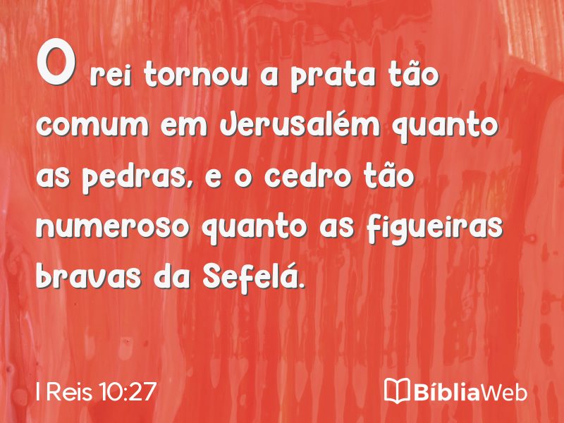 I Reis 10:27 em imagem para compartilhar