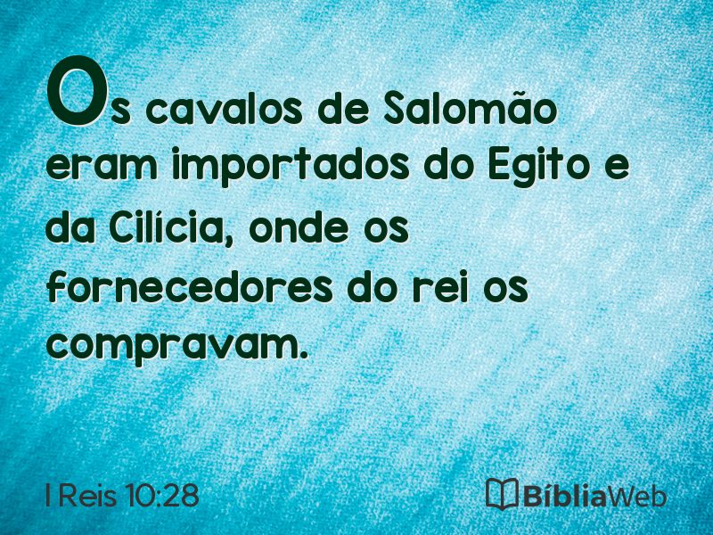 I Reis 10:28 em imagem para compartilhar