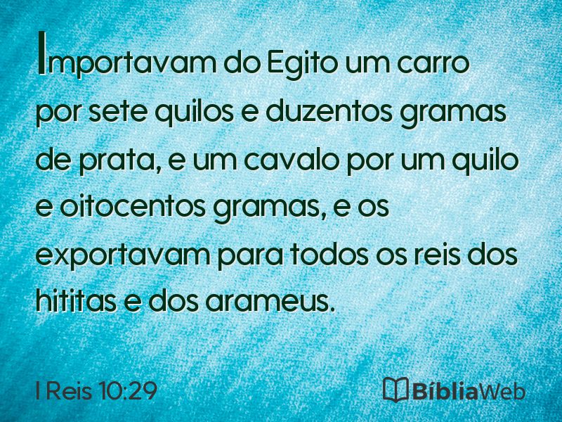I Reis 10:29 em imagem para compartilhar