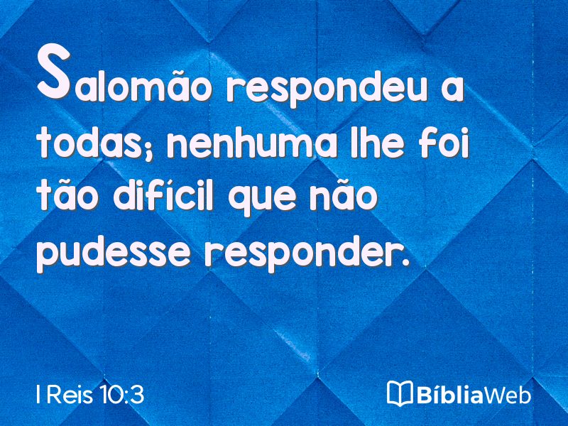 I Reis 10:3 em imagem para compartilhar