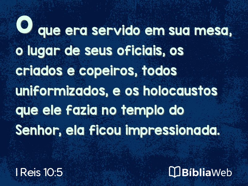 I Reis 10:5 em imagem para compartilhar