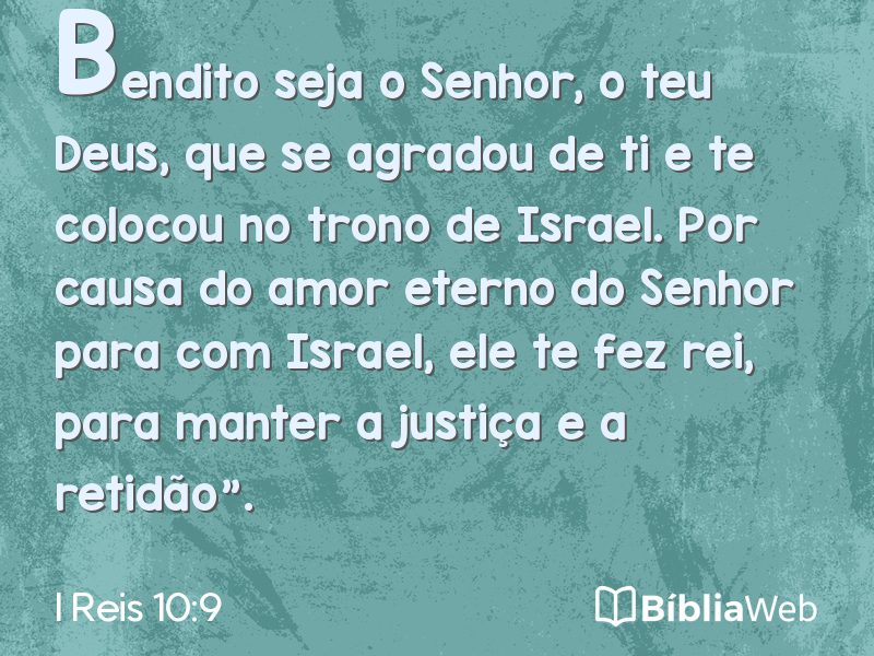 I Reis 10:9 em imagem para compartilhar