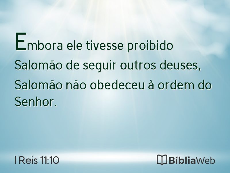 I Reis 11:10 em imagem para compartilhar