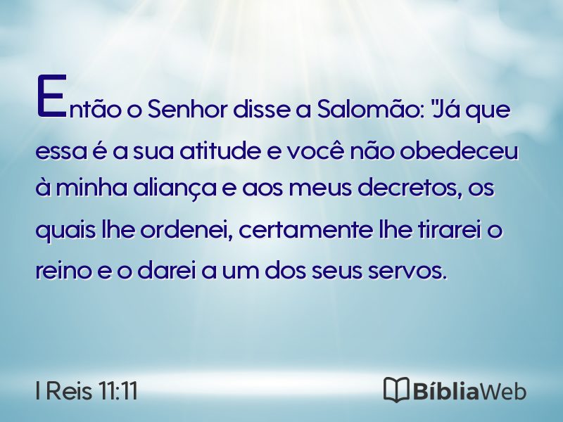 I Reis 11:11 em imagem para compartilhar