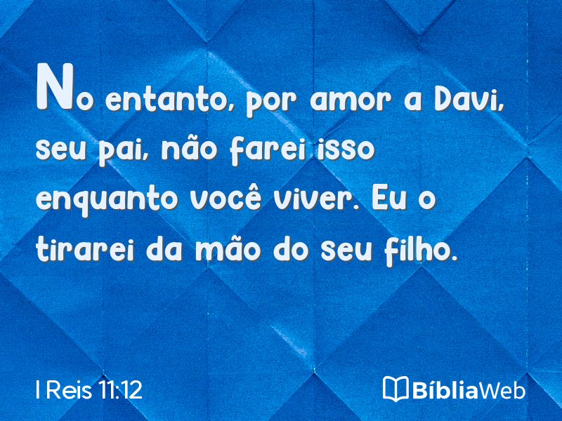 I Reis 11:12 em imagem para compartilhar