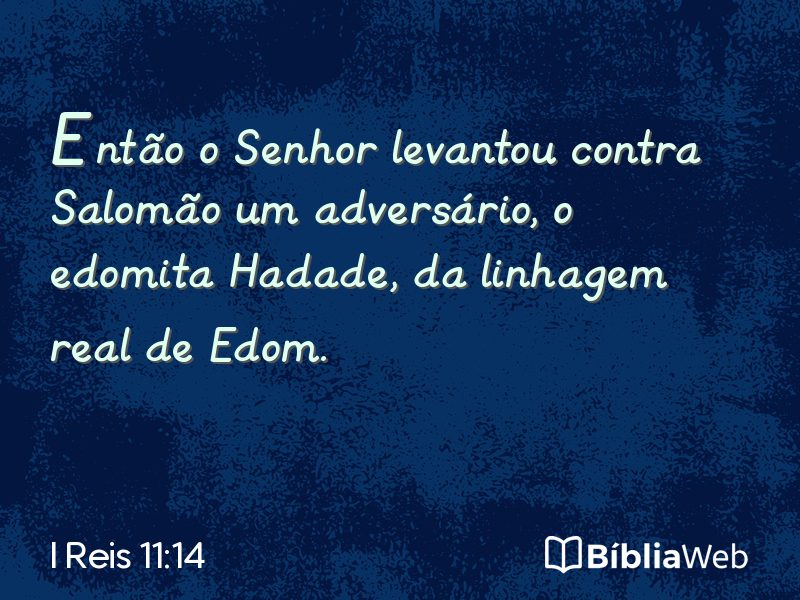 I Reis 11:14 em imagem para compartilhar