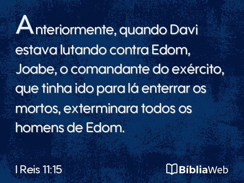 I Reis 11:15 em imagem para compartilhar