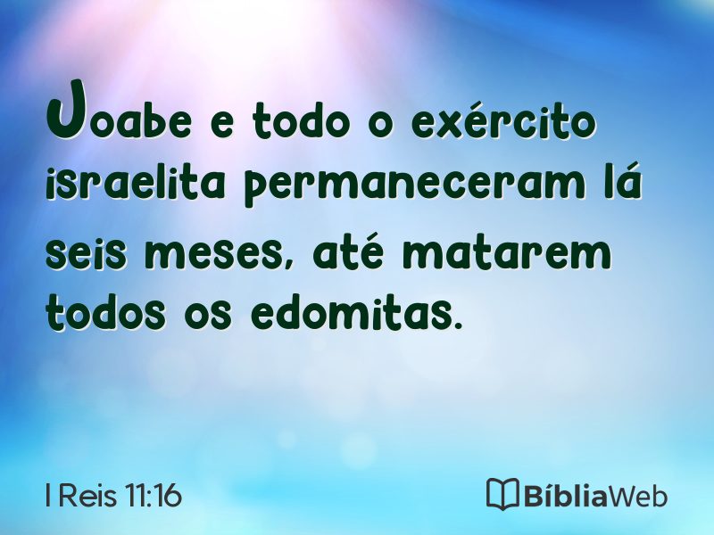 I Reis 11:16 em imagem para compartilhar