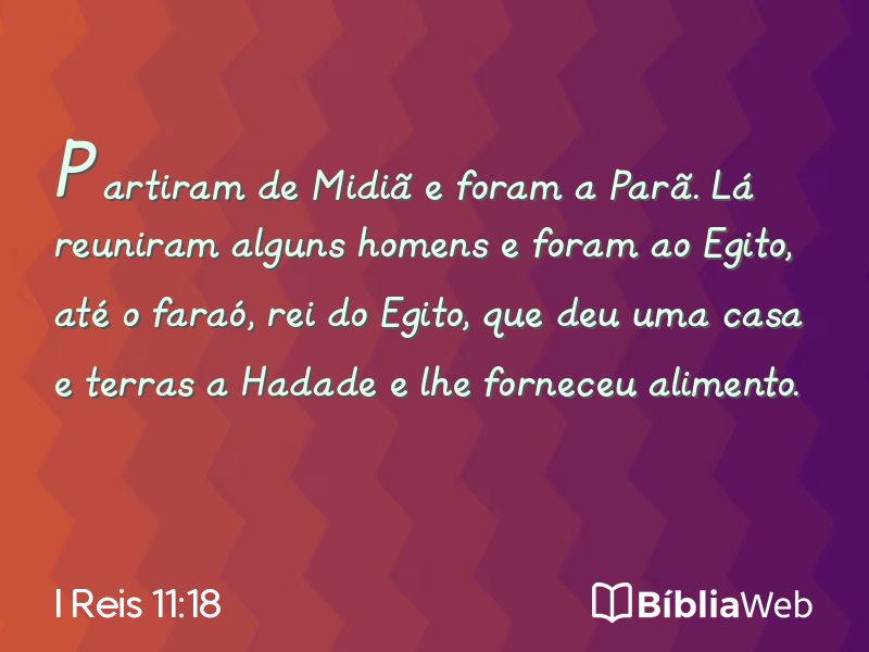 I Reis 11:18 em imagem para compartilhar