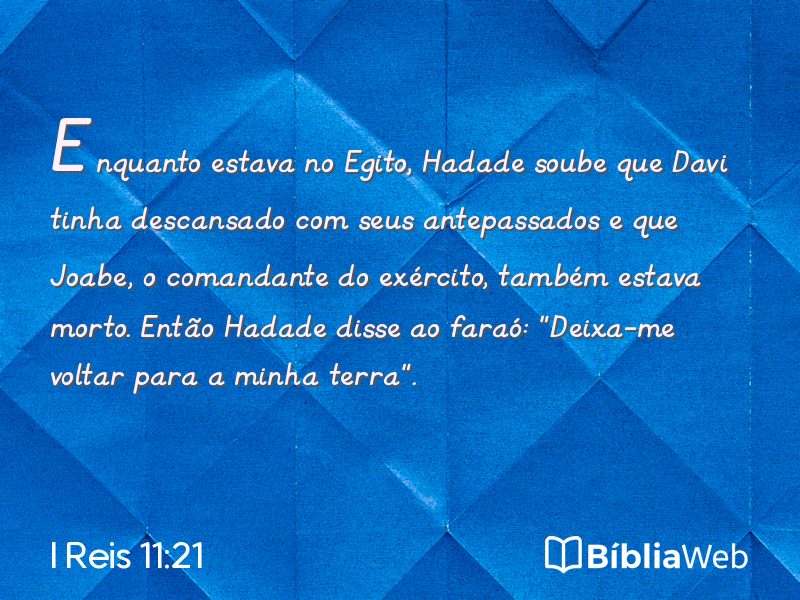 I Reis 11:21 em imagem para compartilhar