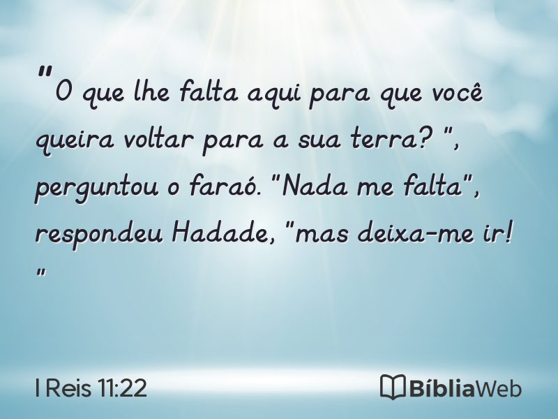 I Reis 11:22 em imagem para compartilhar