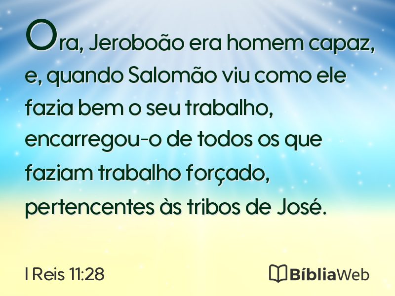 I Reis 11:28 em imagem para compartilhar