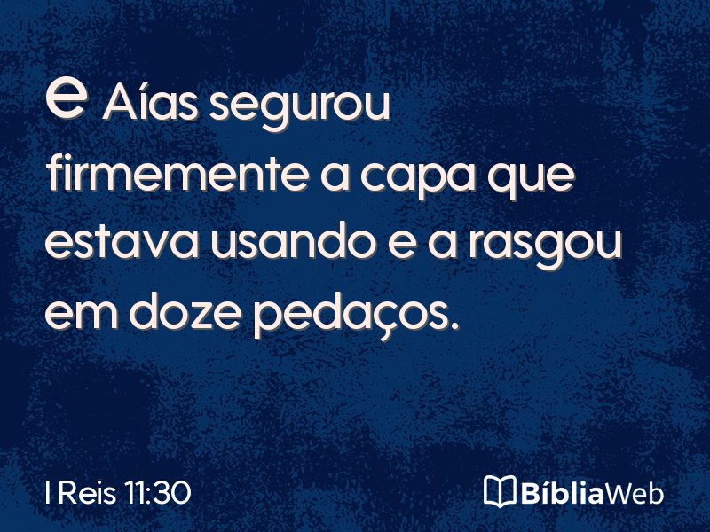 I Reis 11:30 em imagem para compartilhar
