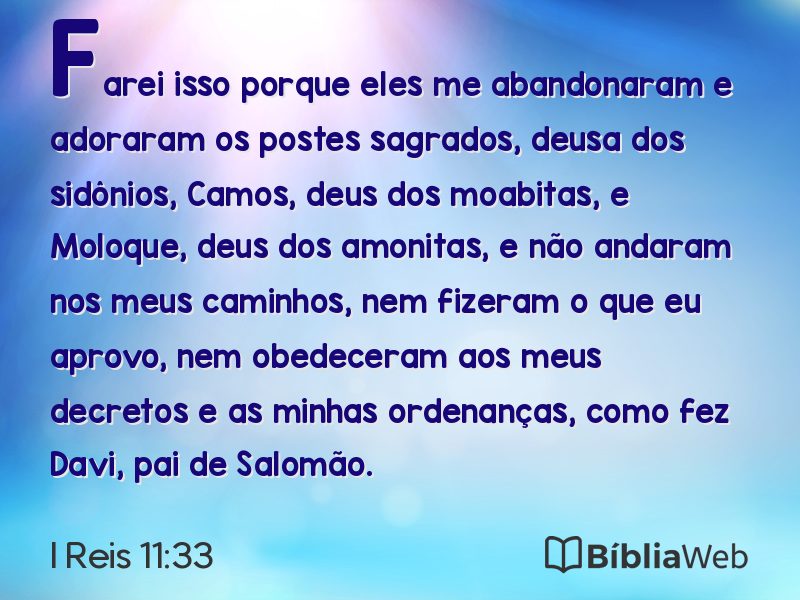 I Reis 11:33 em imagem para compartilhar
