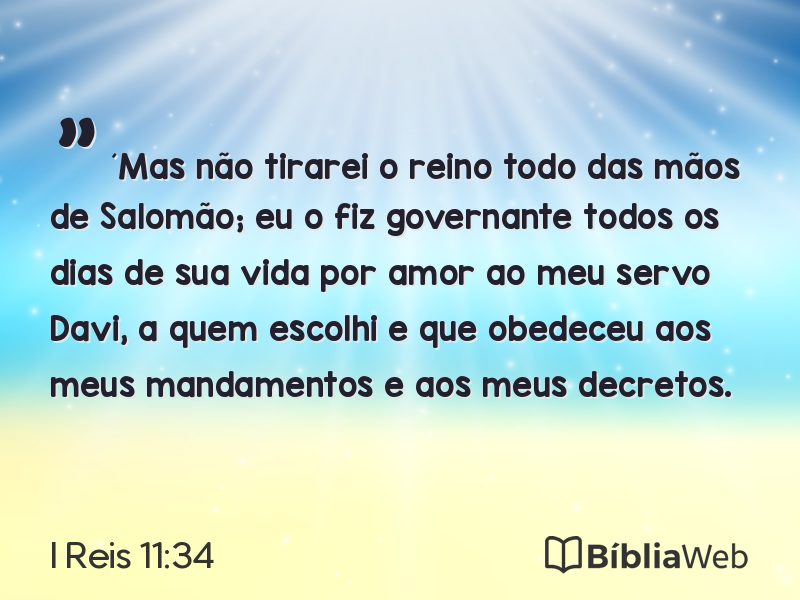 I Reis 11:34 em imagem para compartilhar