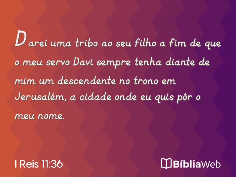 I Reis 11:36 em imagem para compartilhar