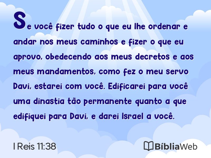 I Reis 11:38 em imagem para compartilhar