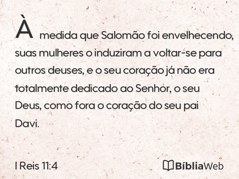 I Reis 11:4 em imagem para compartilhar