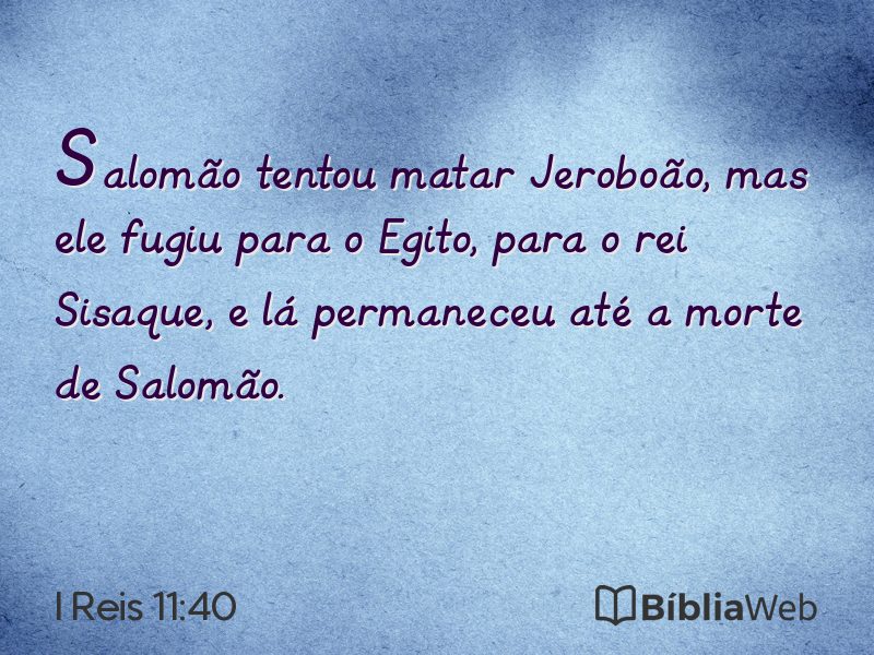 I Reis 11:40 em imagem para compartilhar
