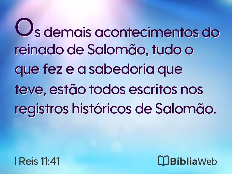 I Reis 11:41 em imagem para compartilhar