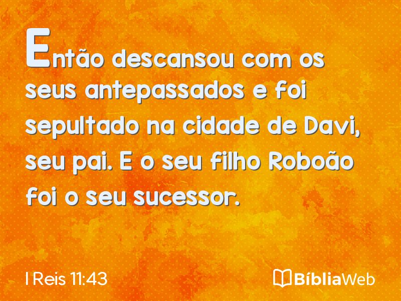 I Reis 11:43 em imagem para compartilhar