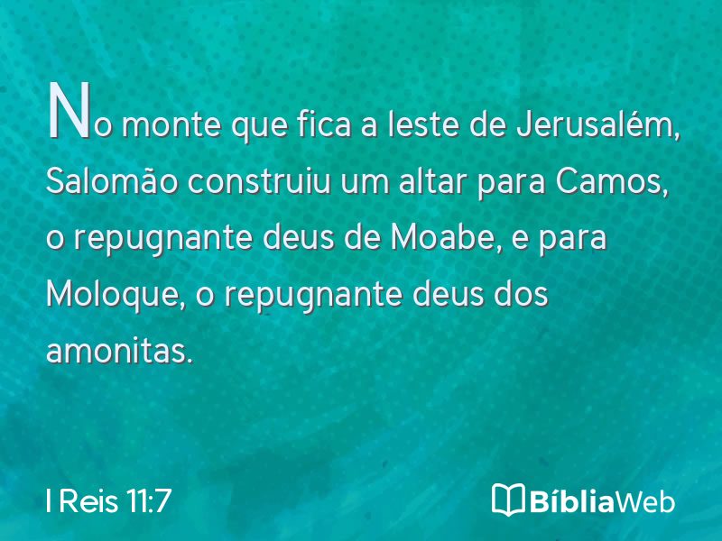 I Reis 11:7 em imagem para compartilhar