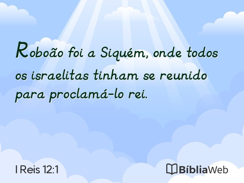 I Reis 12:1 em imagem para compartilhar