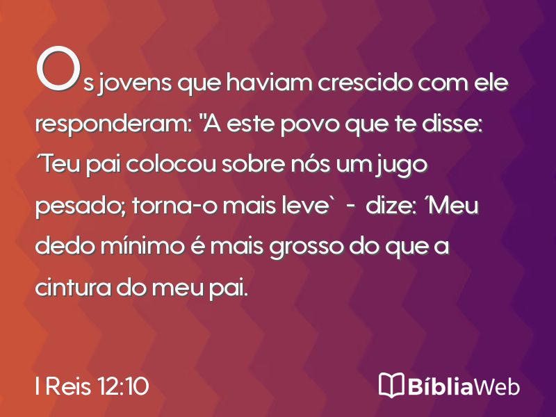 I Reis 12:10 em imagem para compartilhar