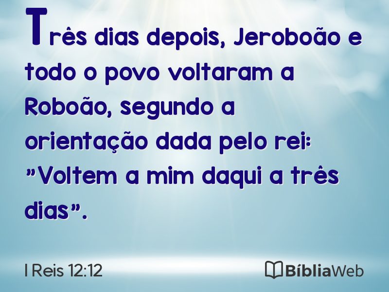 I Reis 12:12 em imagem para compartilhar