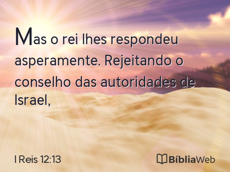 I Reis 12:13 em imagem para compartilhar