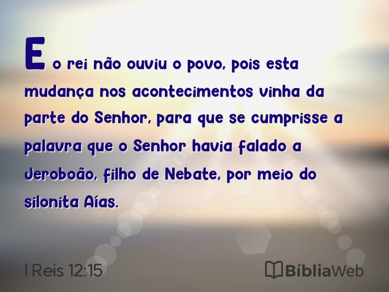 I Reis 12:15 em imagem para compartilhar
