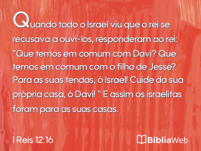 I Reis 12:16 em imagem para compartilhar