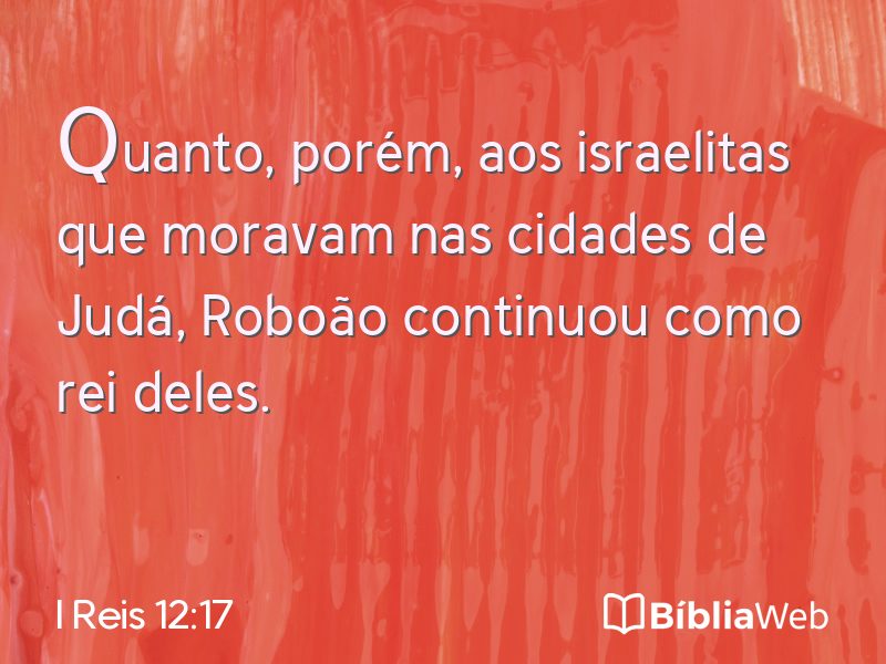 I Reis 12:17 em imagem para compartilhar
