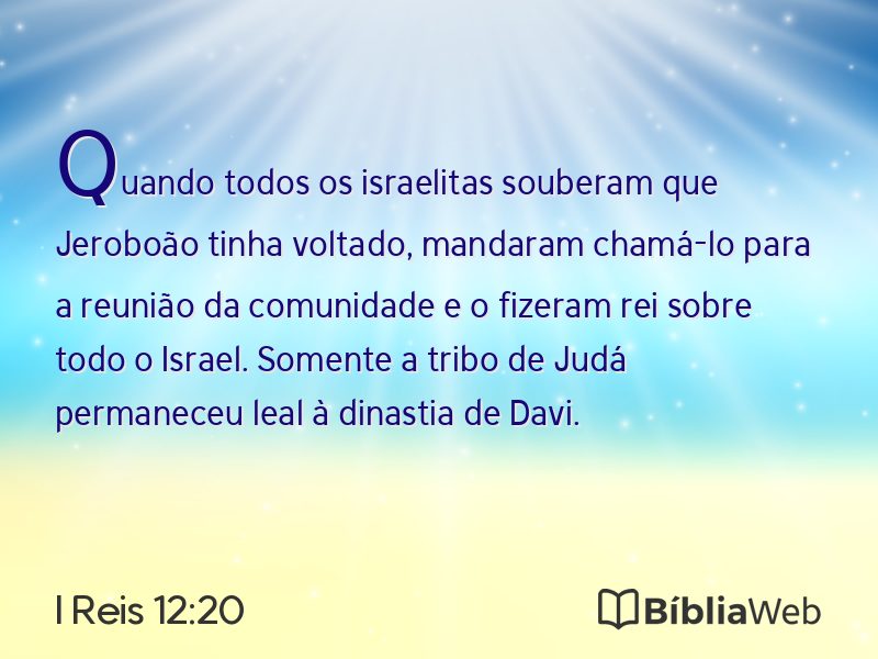I Reis 12:20 em imagem para compartilhar