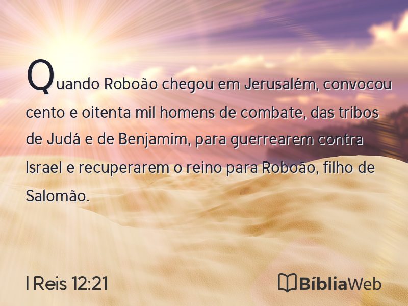 I Reis 12:21 em imagem para compartilhar