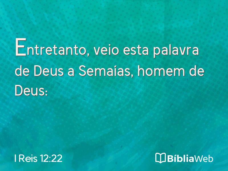 I Reis 12:22 em imagem para compartilhar