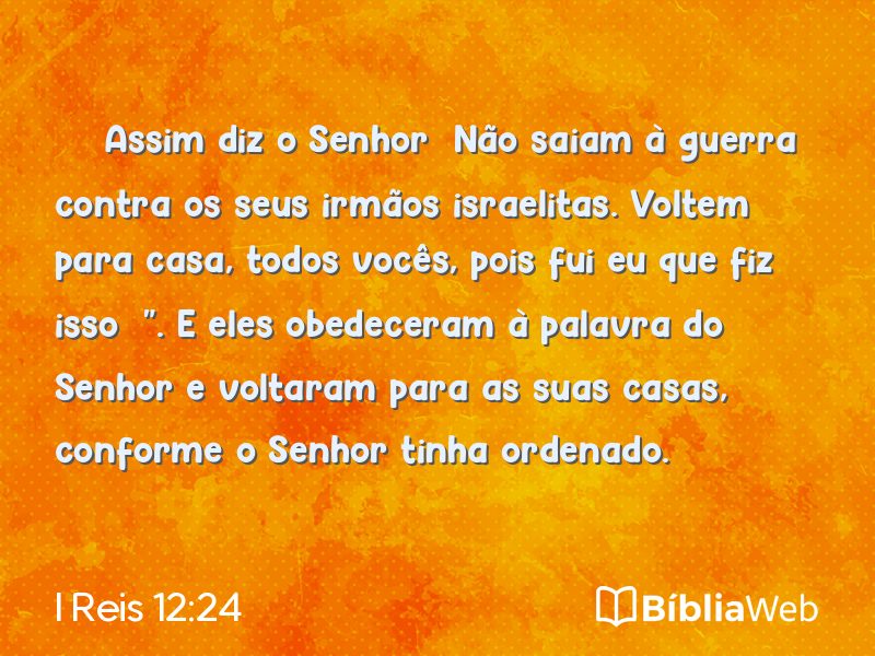 I Reis 12:24 em imagem para compartilhar