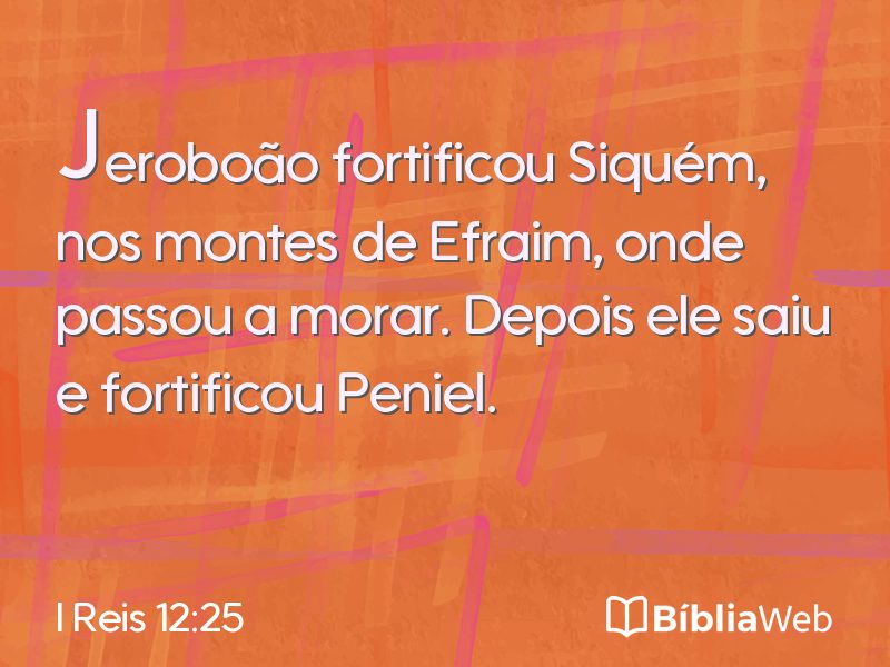 I Reis 12:25 em imagem para compartilhar