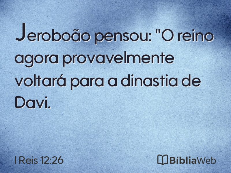 I Reis 12:26 em imagem para compartilhar