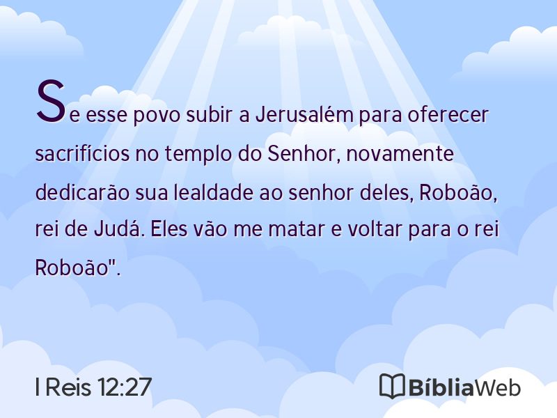 I Reis 12:27 em imagem para compartilhar