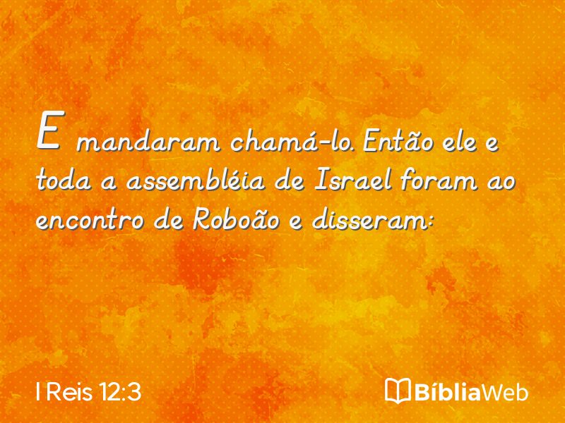 I Reis 12:3 em imagem para compartilhar
