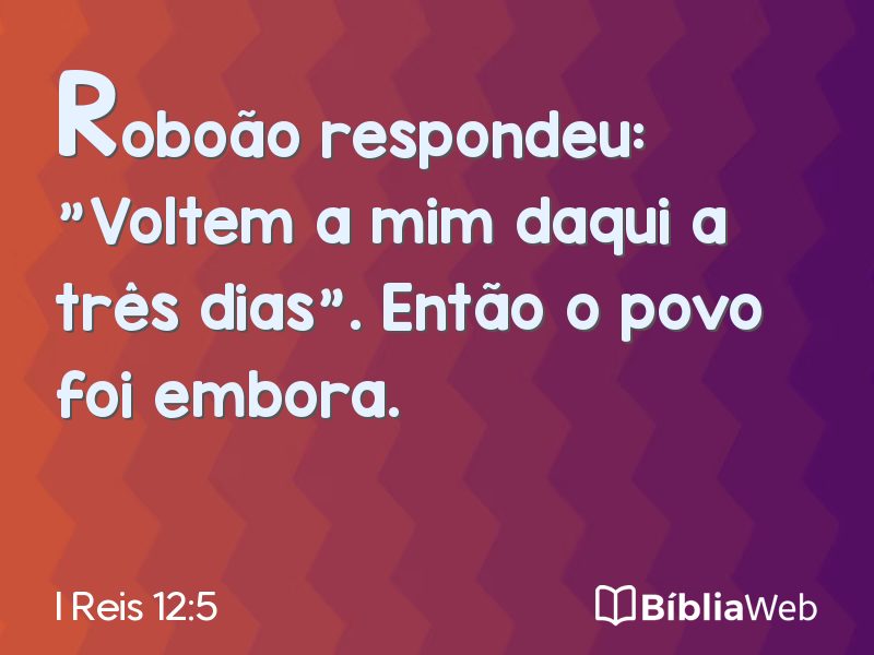 I Reis 12:5 em imagem para compartilhar