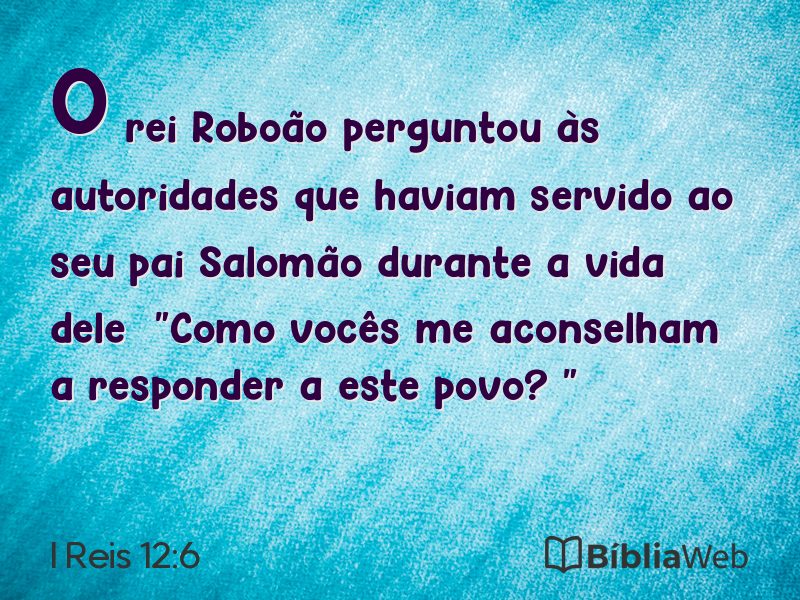 I Reis 12:6 em imagem para compartilhar