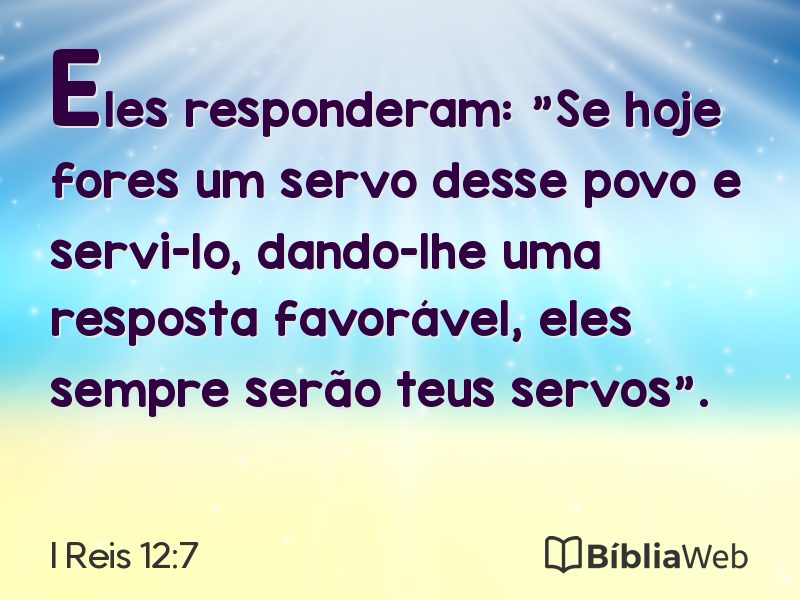 I Reis 12:7 em imagem para compartilhar