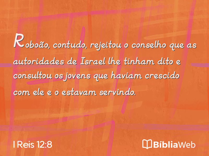 I Reis 12:8 em imagem para compartilhar